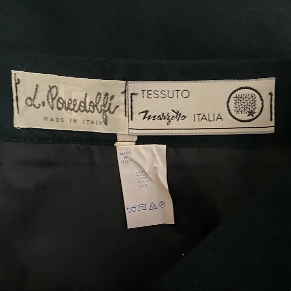 Vintage Pandolfi Green Wool Skirt, EU Size 42 - Picture 13 of 16